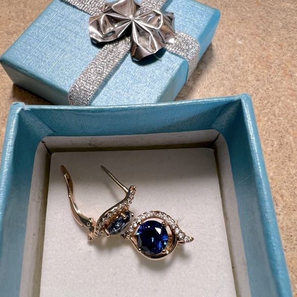 Sapphire Blue Earrings - Picture 3 of 4